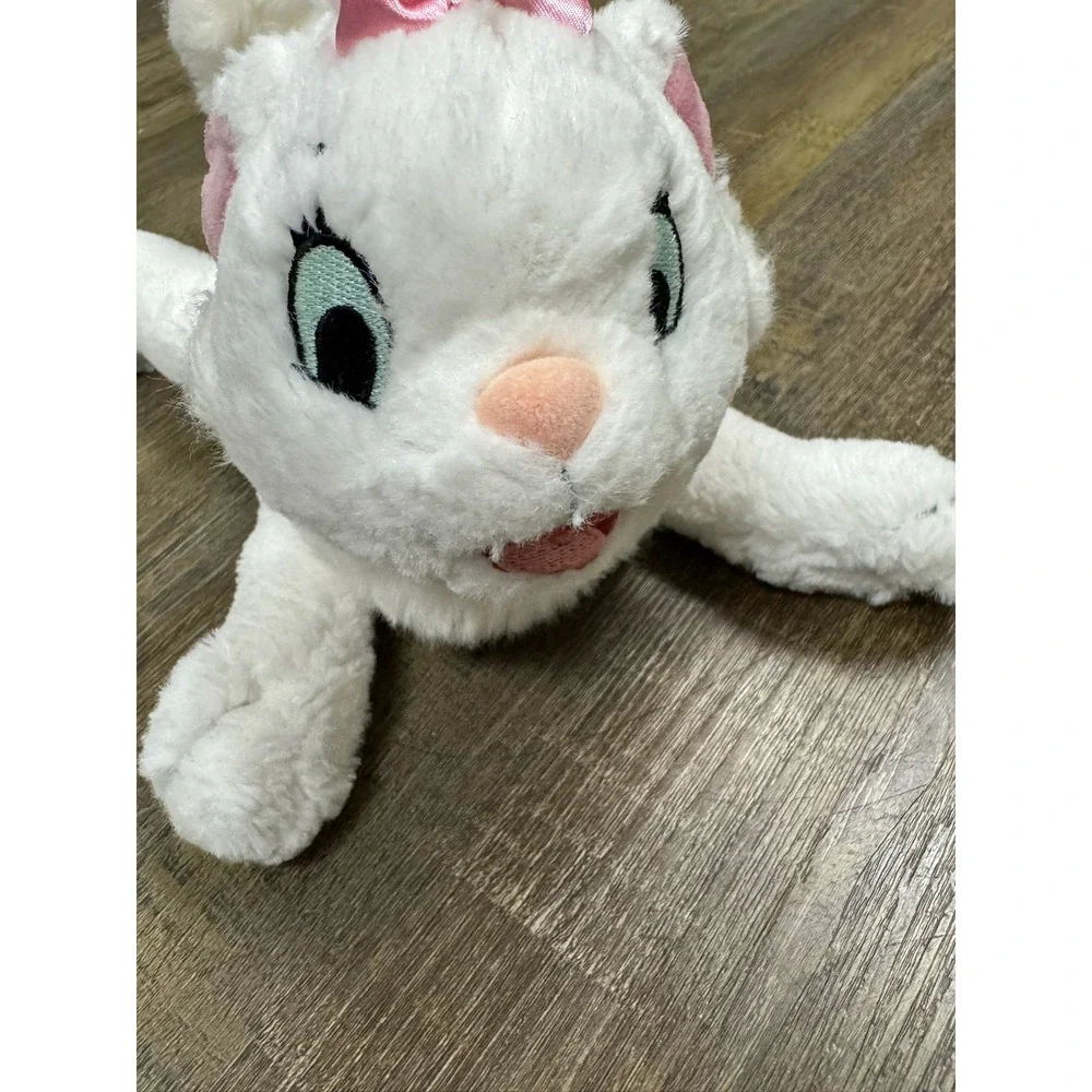 Disney Parks The Aristocats Marie White Kitten Plush Pink Bows 9 Inch DN14005